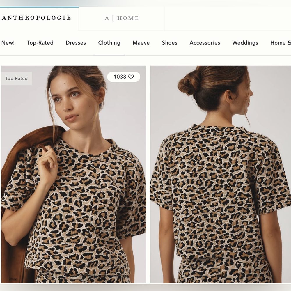 Maeve Leopard Print Top - Black and Tan